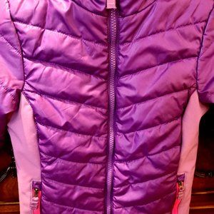 Children's Faded Glory 7-8 Puffy Coat/Jacket Purple Pink Hood & Zipper Pocket's.
